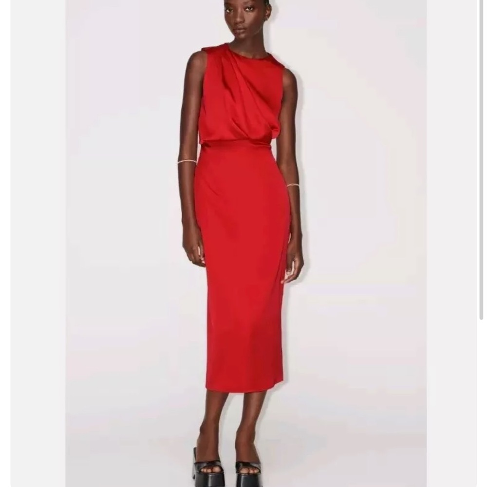 Zara satin effect midi dress